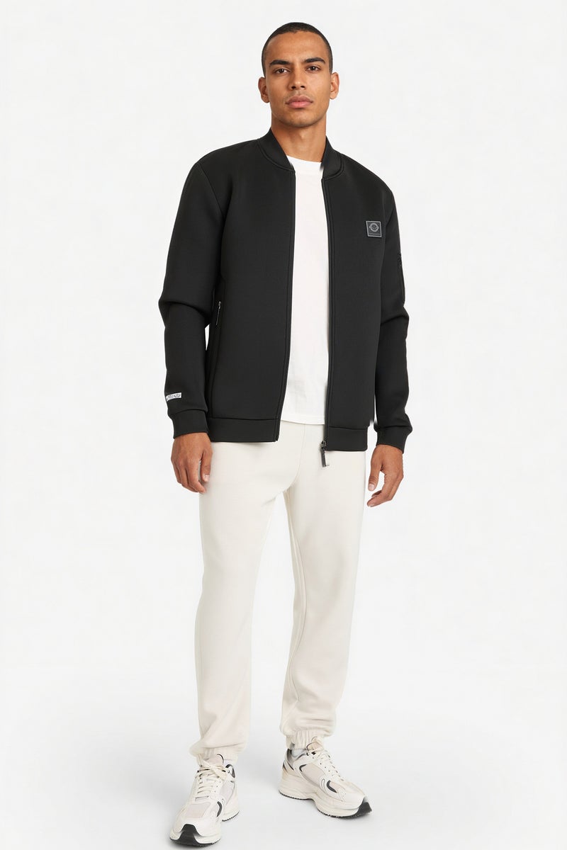 DeFacto Black Man Slim Fit College Collar Bomber Jacket Casual - Image 2